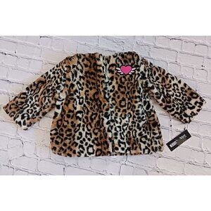 Steve Madden Plush Leopard Print Faux Fur Jacket/NWT Size 24 Months